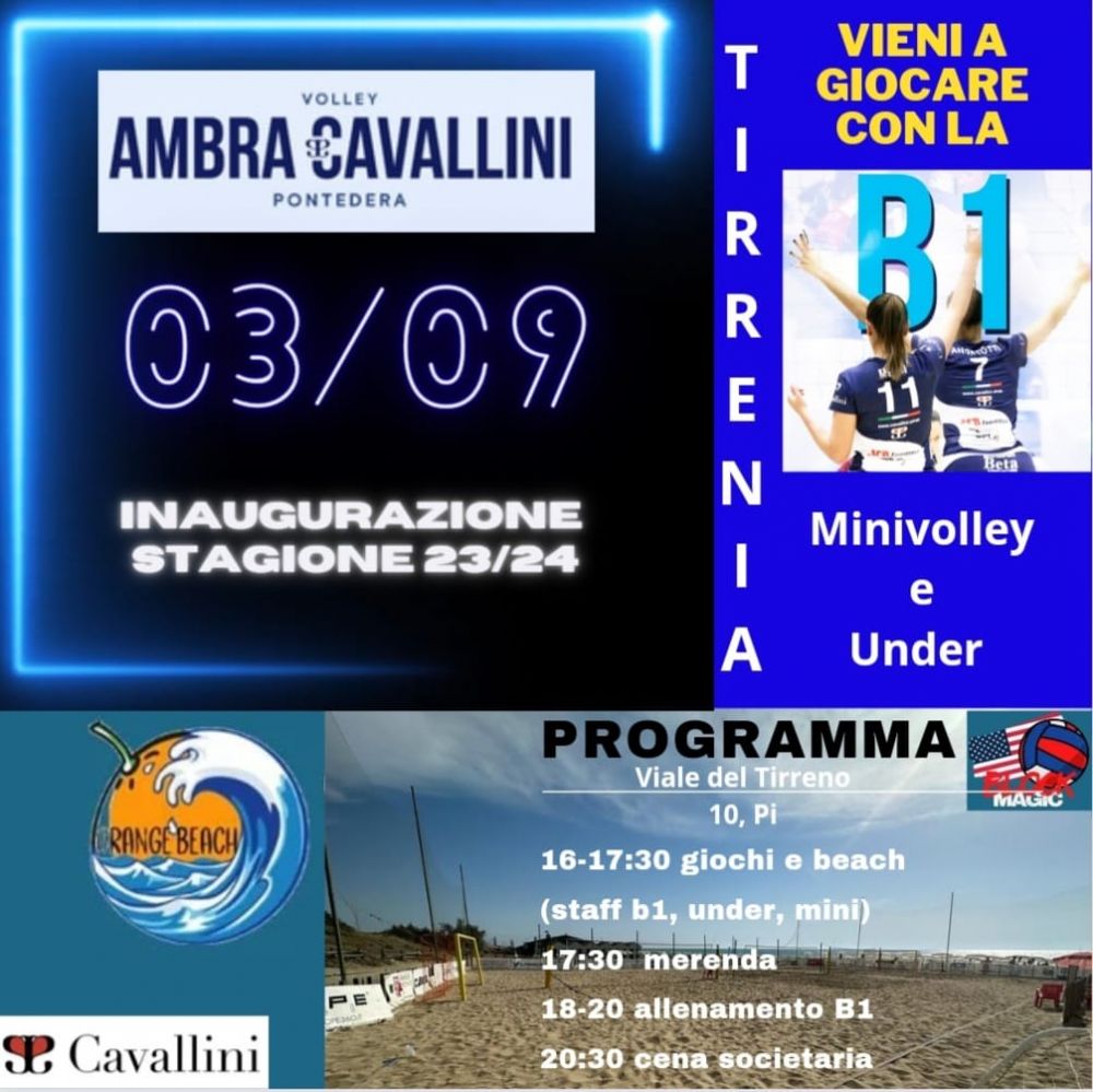 3 SETTEMBRE 2023 Giornata OPEN per Minivolley e Under